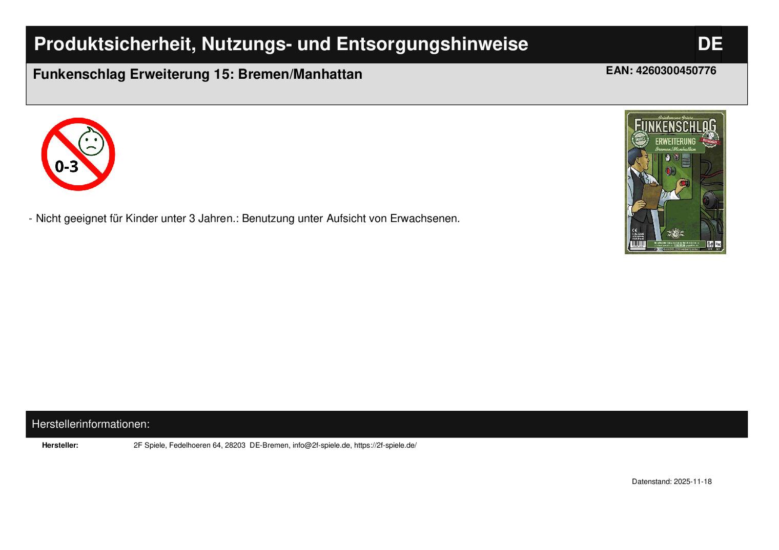 Funkenschlag Erweiterung 15: Bremen/Manhattan