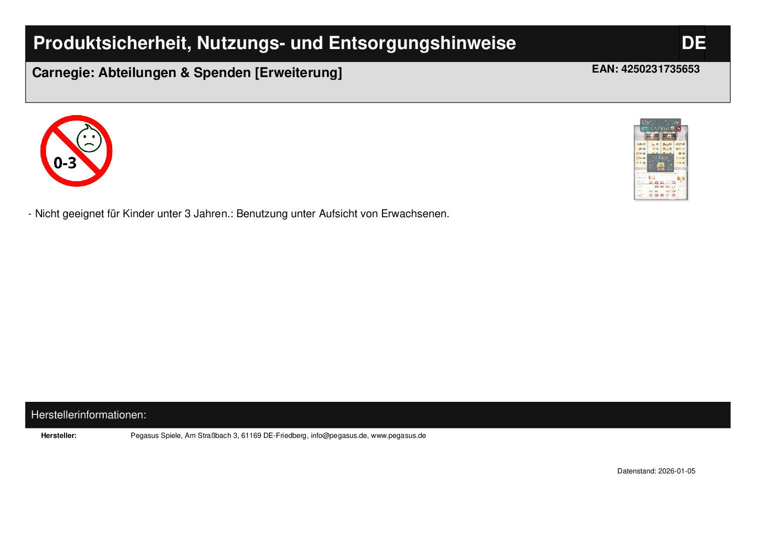 Carnegie: Abteilungen & Spenden [Erweiterung]