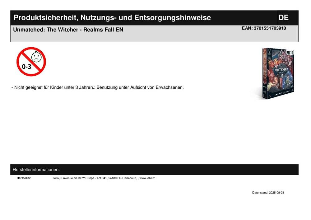Unmatched: The Witcher - Realms Fall EN