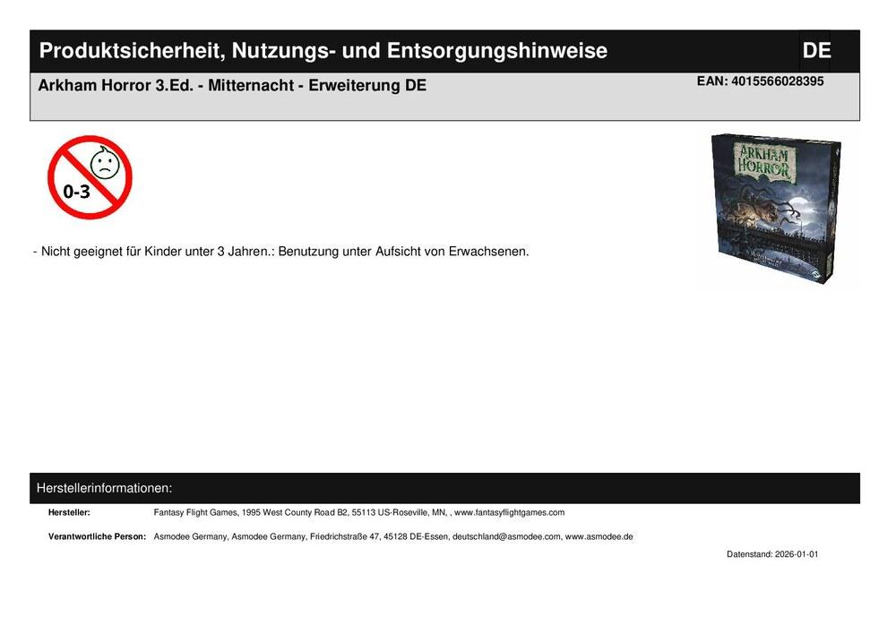 Arkham Horror 3.Ed. - Mitternacht - Erweiterung DE