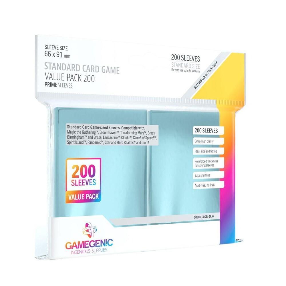 STANDARD CARD GAME VALUE PACK 200 PRIME SLEEVES - (Clear)
