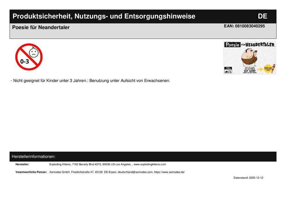 Poesie für Neandertaler