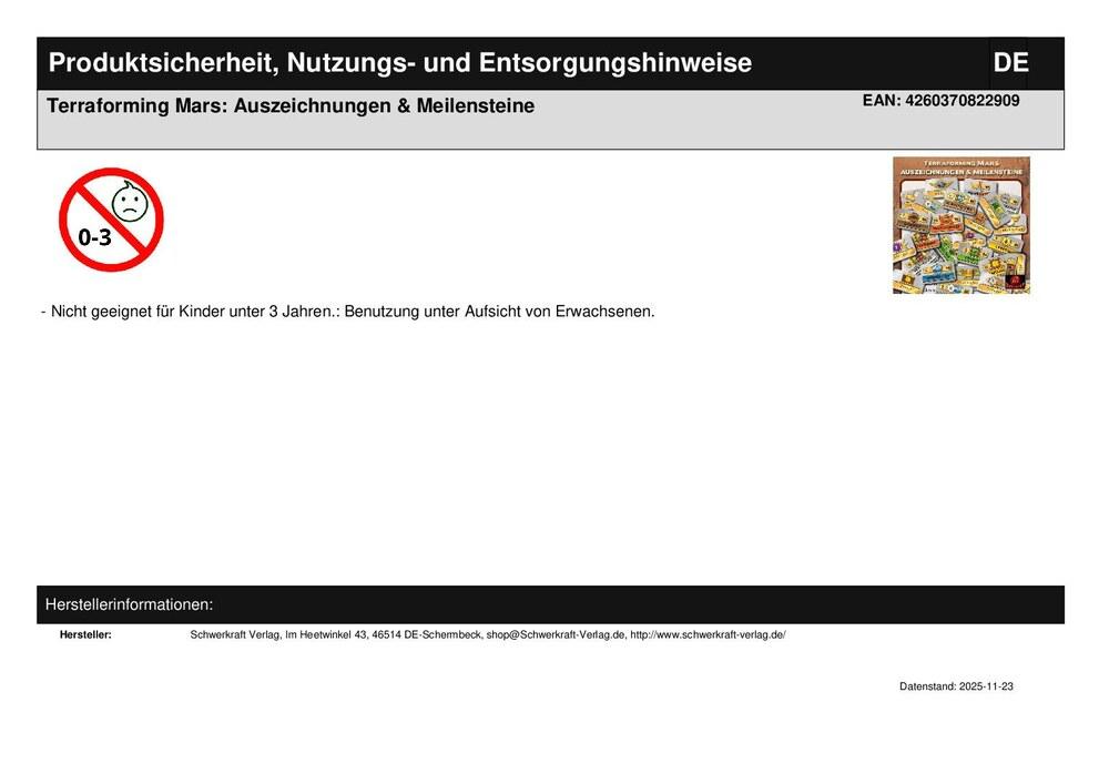 Terraforming Mars: Auszeichnungen & Meilensteine