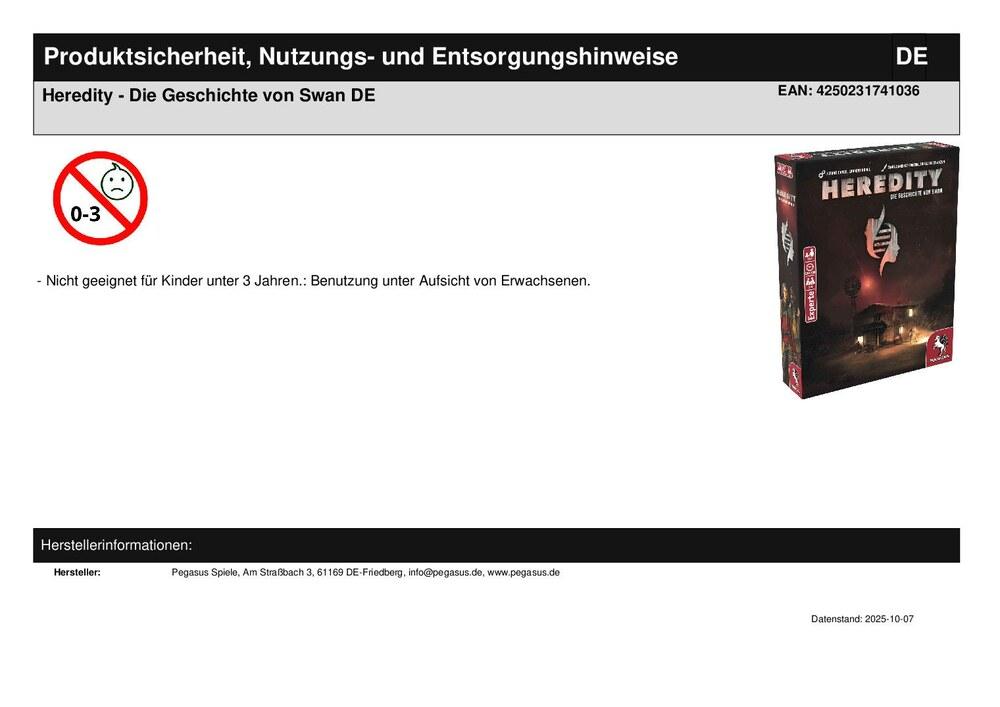 Heredity - Die Geschichte von Swan DE