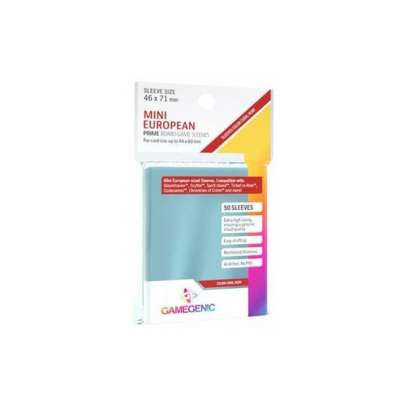 Gamegenic - PRIME Mini European-Sized Sleeves 46 x 71 mm - Clear (50 Sleeves)