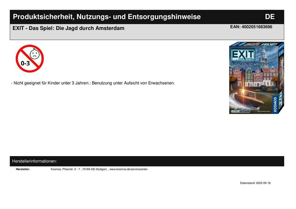 EXIT - Das Spiel: Die Jagd durch Amsterdam