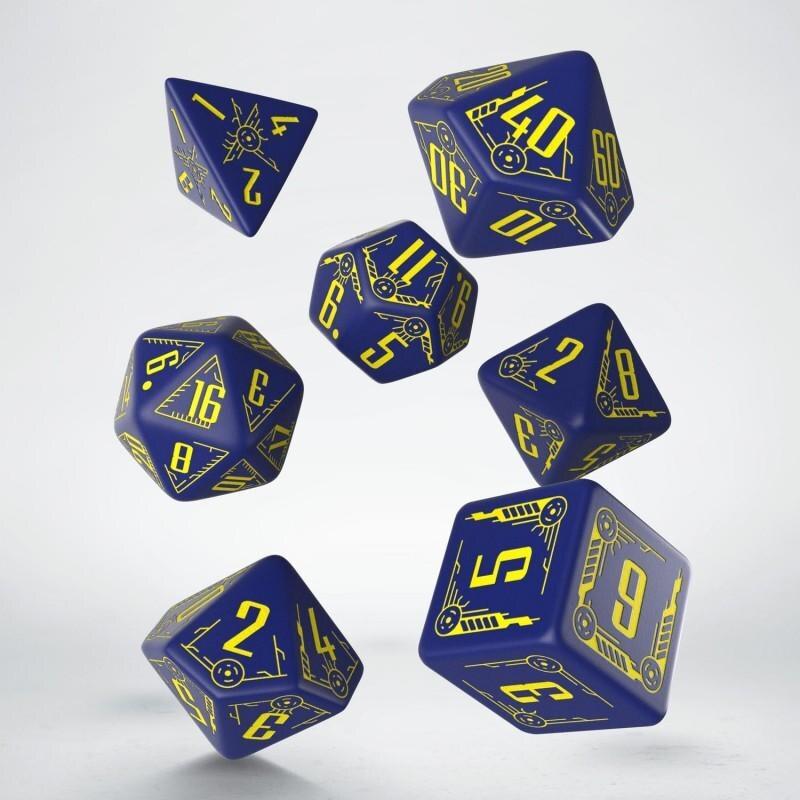 Q Workshop - Galactic Navy & Yellow Dice Set (7)