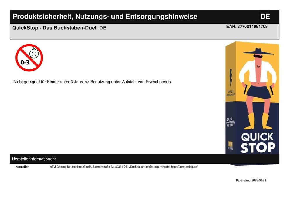 QuickStop - Das Buchstaben-Duell DE