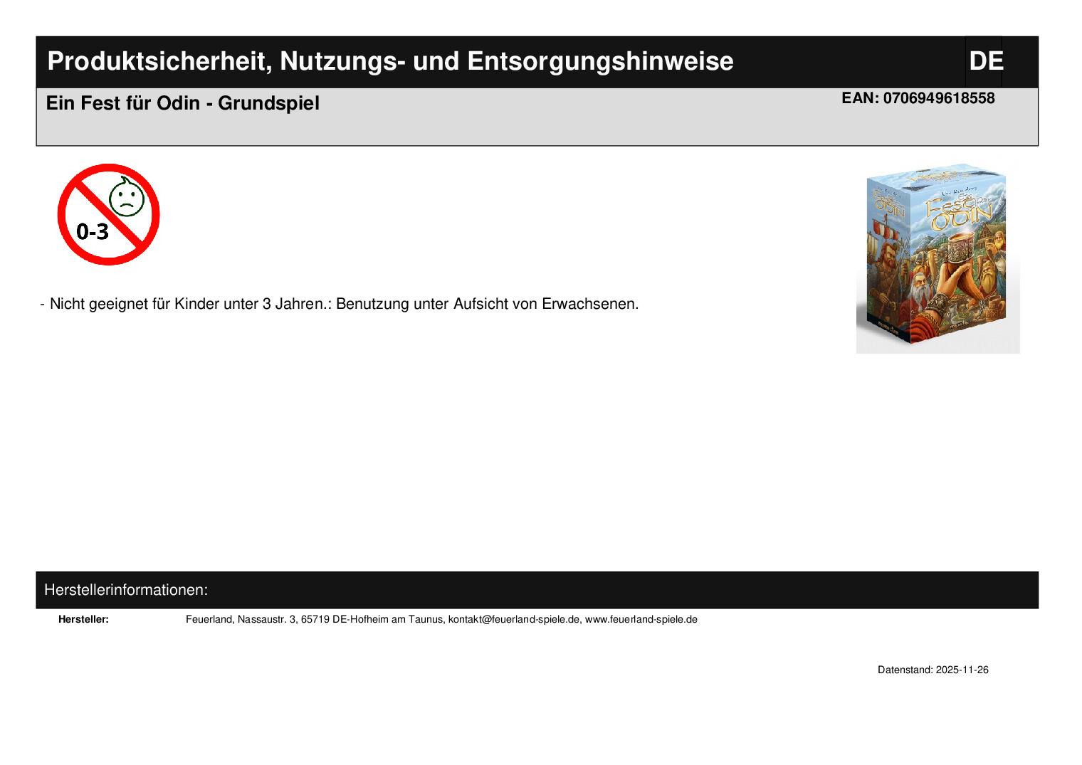 Ein Fest für Odin - Grundspiel